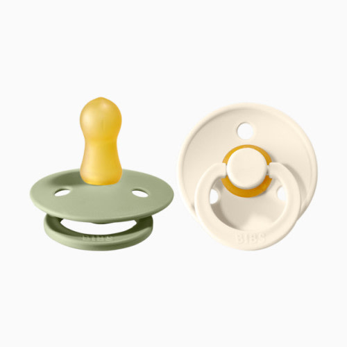 BIBS Rubber Pacifier (2 Pack) - Sage / Ivory, 0-6 Months