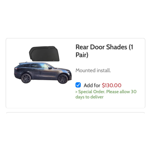 Land Rover Range Rover Velar Car Windows Shades (L560; 2017-Present)*