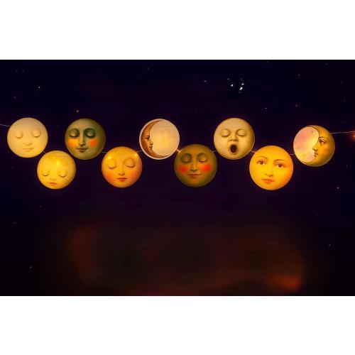 Celestial Moon Garland ~ The Moon Court | Witchy Whimsigoth Decor | Painterly Lunar Phases | Boho Spiritual Wall Hanging