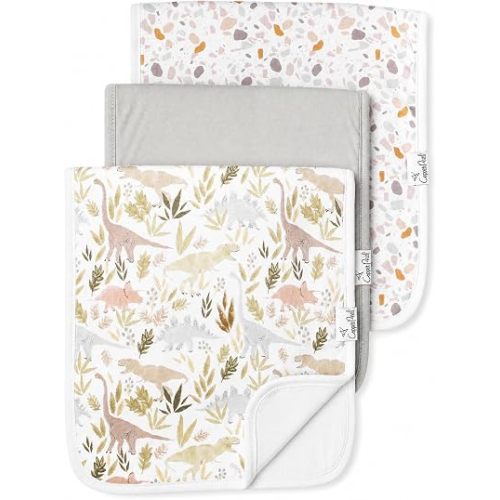 Copper Pearl Premium Baby Burp Cloths - 3-Pack Large Cotton Burp Cloths, Extra Soft Spit Up Rags with 3 Absorbent Layers, Perfect for Baby Boy and Baby Girl Gifts