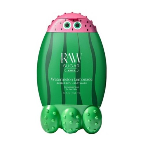 Raw Sugar Kids' Gentle Nourishing Bubble Bath + Body Wash - Watermelon Lemonade - 12 fl oz