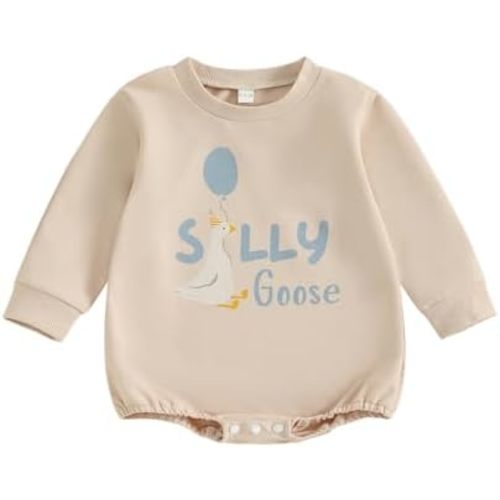 Baby Boy Birthday Outfit Short Sleeve Bubble Romper Silly Goose Shirt Bodysuit Cute Summer Farm Clothes