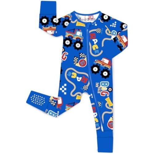 babee Reshinee Bamboo Viscose Baby Convertible Footie Pajama, Sleep & Play Footed Zipper Pajamas for Baby Boys & Girls