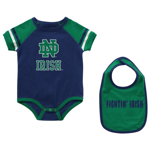 Newborn & Infant Colosseum Navy Notre Dame Fighting Irish Warner Bib & Bodysuit Set