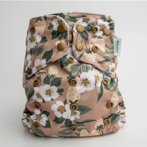 Floral: Essentials Pocket Cloth Diaper with Athletic Wicking Jersey, Grows with your Baby