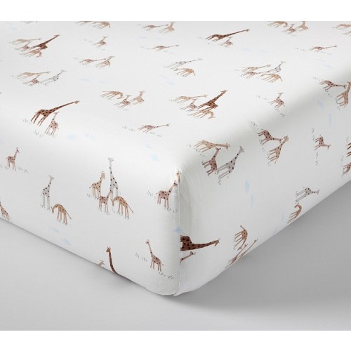 Goldie Giraffe Organic Cotton Crib Fitted Sheet