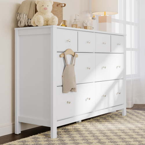 Storkcraft Horizon 6 Drawer Nursery Double Dresser, White