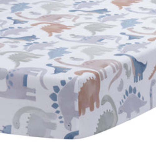 Dino-Might Cotton Fitted Crib Sheet
