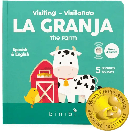 Libros de Español para Bebés y Niños Pequeños 1-3 La Granja Libro Sonido Bilingüe Interactivo con Sonidos de Animales de Granja | Libro infantil bilingüe | Aprendizaje de español para niños |