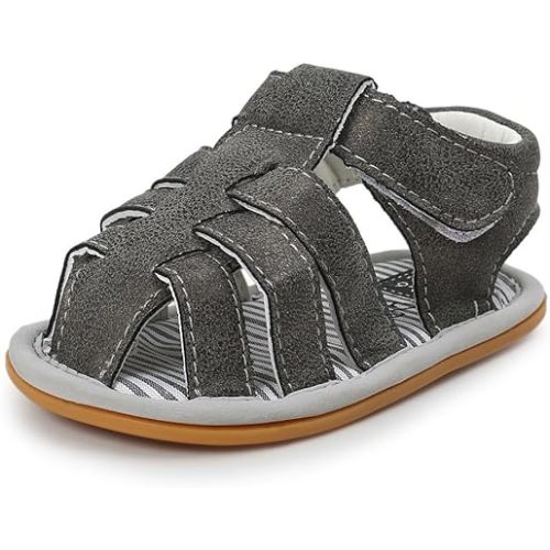 E-FAK Baby Boys Girls Summer Sandals Outdoor Beach Anti-Slip Rubber Soft Sole Newborn Toddler First Walker Shoes 0-18 Months