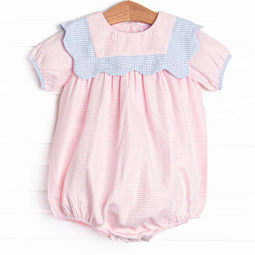 Sweetly Scalloped Bubble, Pink Gingham – Stitchy Fish