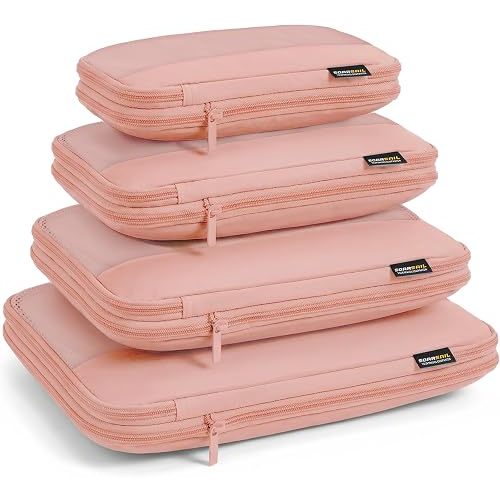 4 Piece Compression Packing Cubes for 3–7 Day Travel, Dusty Pink