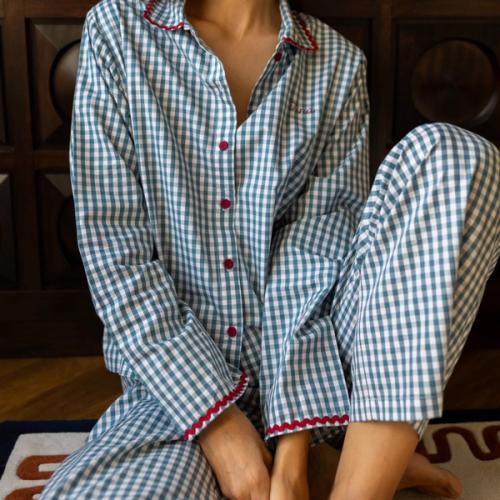 Pyjamas Vichy Dark Green - Woman – Cajou