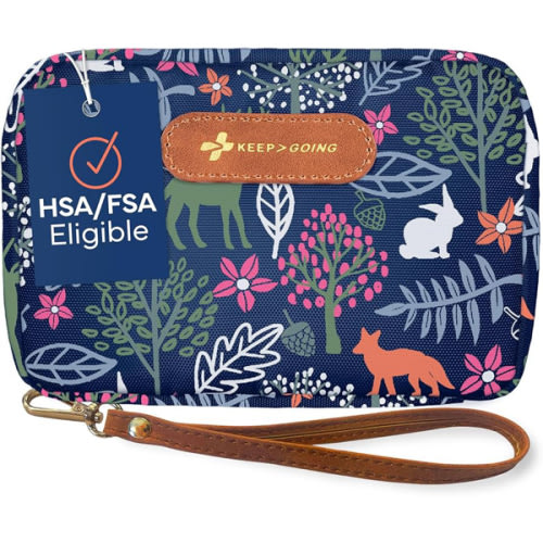 KeepGoing Travel First Aid Kit for Kids – 130 Pc. for Car, Home, Purse, Diaper Bag & Backpack with Latex-Free Bandages - Mini First Aid Kit Travel Size TSA-Approved