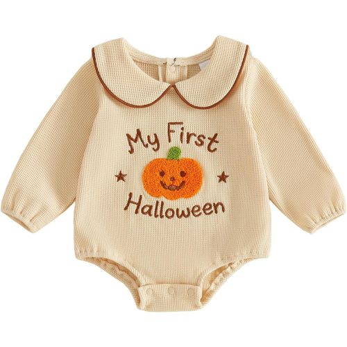 Halloween Baby Girl Outfit Velvet Ruffle Mushroom Bubble Romper