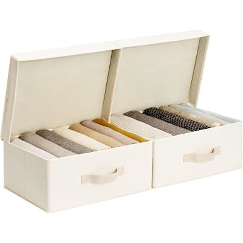 StorageWorks Storage Bins with Lids, Fabric Closet Storage Bins, Small