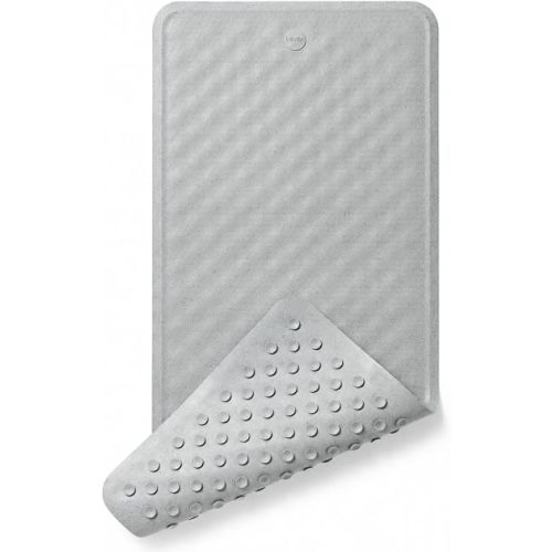 HEVEA Natural Rubber Big Bath Mat - Upcycled, Danish Design - Non Slip Bathtub Mat, 299 Suction Cups - Safe and Friendly Shower Mat for All Ages (Granite)