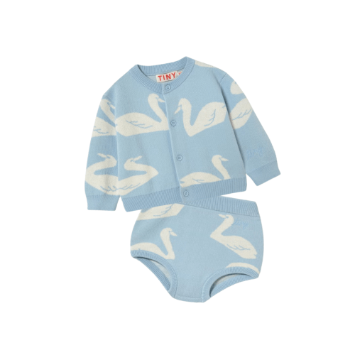 Big Swans Knit Baby Set