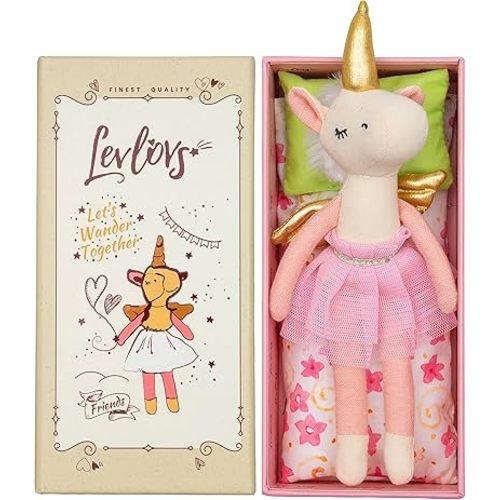 LEVLOVS Ballerina Unicorn Doll Mouse in a Box and Friends Toy Baby Registry Gift (Unicorn Bella)