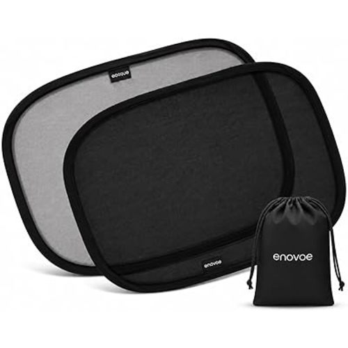 Enovoe Car Window Shades for Baby 2-Pack - 21" x 14" Inches Sun Shade Blocker, Cling Glare Shield and UV Rays Protection for Your Child - Side Windows Screens for SUV- Mesh Window Shades for car Baby