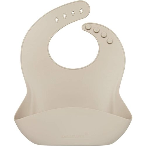 Loulou Lollipop Soft, Waterproof Silicone Feeding Bib - Sand