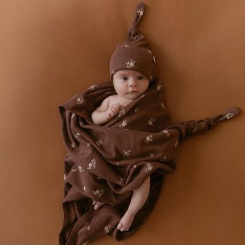 Makemake Organics Organic Swaddle Blanket & Hat Set - Birch