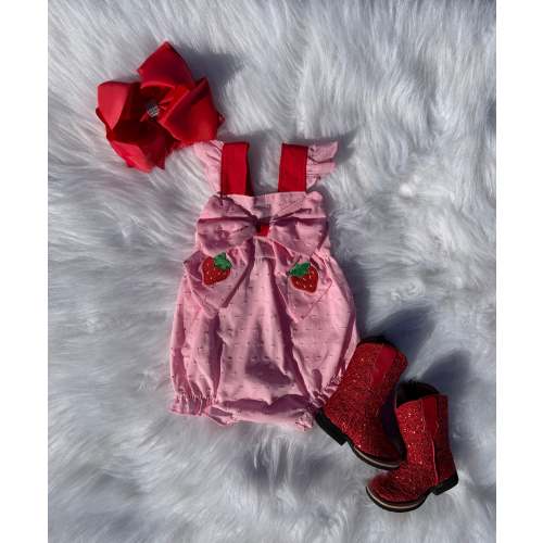 Strawberry Smocked Romper