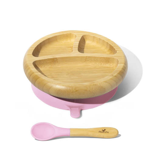 Baby Divided Plate + Spoon | Bamboo & Silicone Green