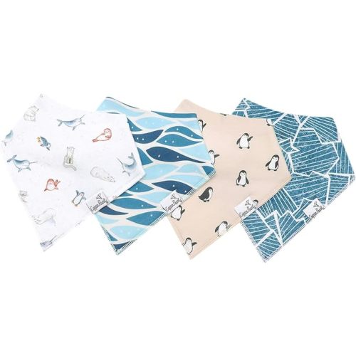 Copper Pearl Baby Bibs 4 Pack, Printed Bandana Drool Bibs for Baby Girl & Boy, Soft Cotton Drooling Teething Bibs