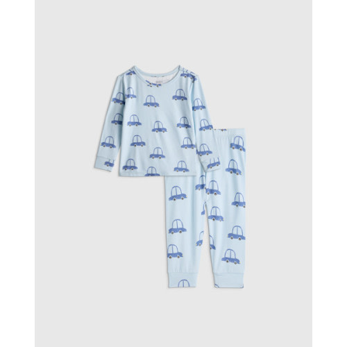 Bamboo Long Sleeve and Pant Pajama Set - Baby in Blue Cars