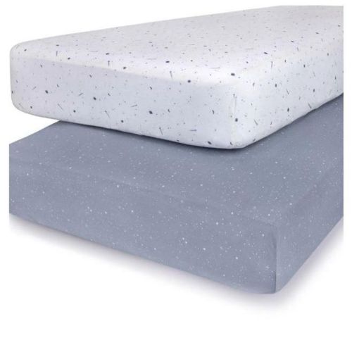 Ely's & Co. Baby Fitted Crib Sheet 100% Combed Jersey Cotton for Baby Boy 2 Pack