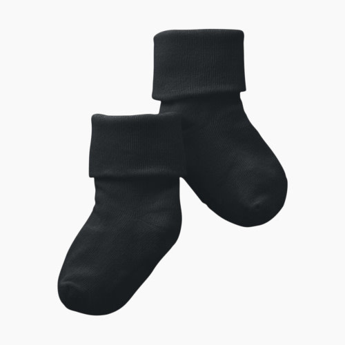 Babysoy Organic Cotton Solid Socks - Pirate, 0-6 Months