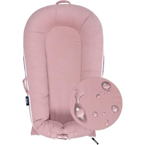 Waterproof Corduroy Lounger Cover for Dockatot Deluxe+ Docks | MEXXI Breathable Cotton Baby Lounger Extra Cover | Hypoallergenic Baby Nest Replacement Cover (Cover Only) (Flamingo)