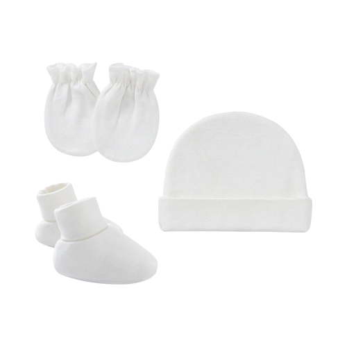 Baberdicy Hat Socks Gloves Set, Kids Set Newborn Hat Gloves Foot Set Three Multi Color Set, White, One Size