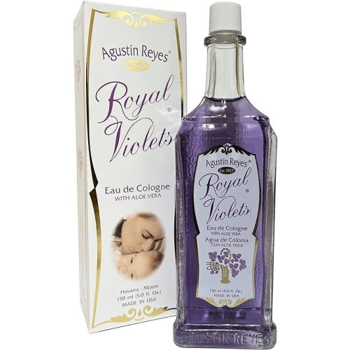 Royal Violets Cologne with Aloe Vera GLASS bottle 5 Fl oz Gently and refreshing fragance for baby, childrens and adults