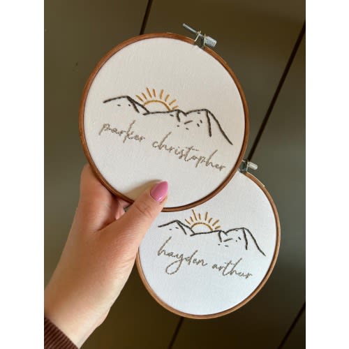 Hand Embroidered Name Hoop