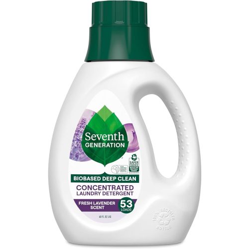 Seventh Generation Concentrated Laundry Detergent, Stain Fighting Formula, Fresh Lavender scent, 40 oz (53 Loads)