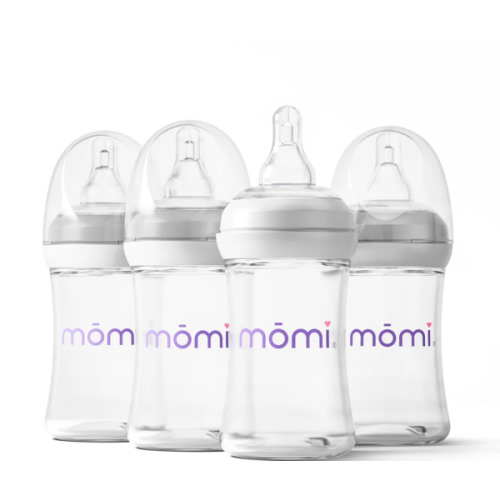 mōmi breast-like bottle sets, 4oz glass