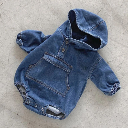 Spring Autumn Newborn Baby Boys Girls Cowboy Rompers Kids Boy Girl Clothes