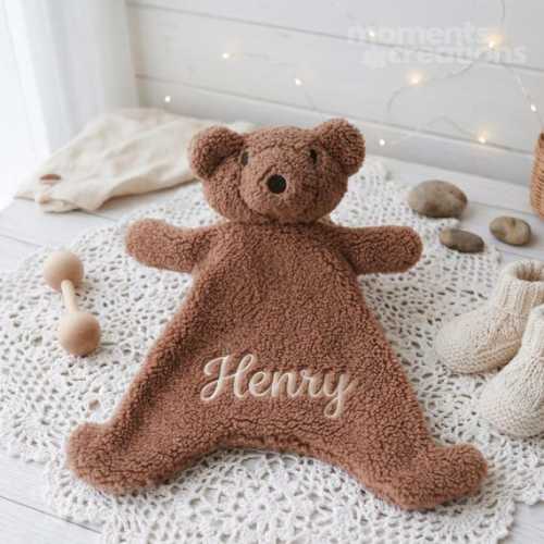 Personalized Teddy Bear Lovey | Custom Baby Security Blanket | Embroidered Name Comforter | Newborn Keepsake Gift - Etsy