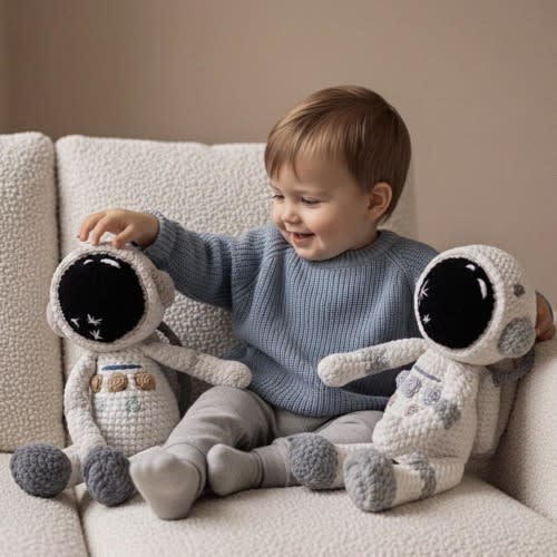 Crochet Astronaut Toy, Stuffed Astronaut Plush, Baby Shower Gift, Amigurumi Astronaut, Soft Cuddle Toy, Nursery Decor