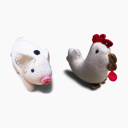 Estella Organic Cotton Handmade Baby Rattle Bundle - Farm Bundle