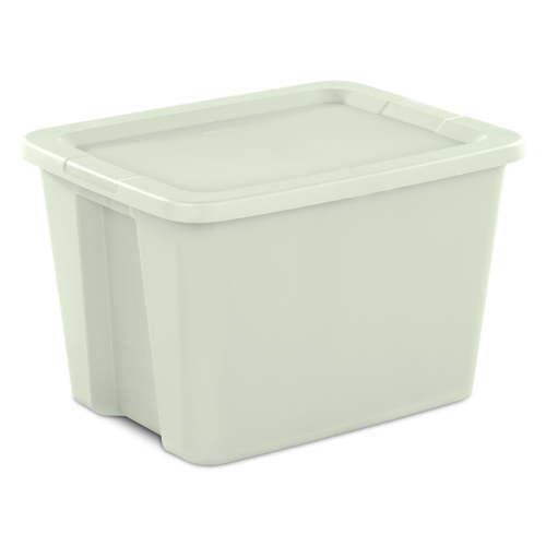 Sterilite 18 Gallon Tote, Plastic Storage Bin with Snap-on Lid, Light Green