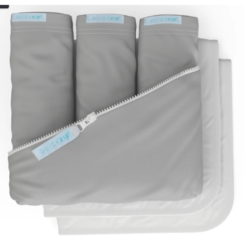 Crib Zip Sheet Starter Pack - Crib Deluxe / Misty Gray