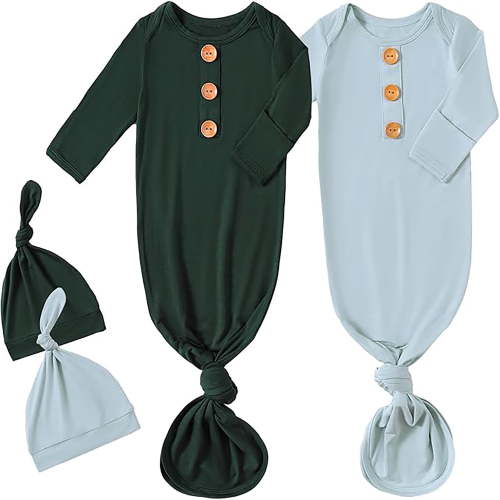 Romperinbox Viscose from Bamboo Baby Footless Pajamas with Mittens Double Zipper Jumpsuit Long Sleeve Jumpsuit 0-25Month