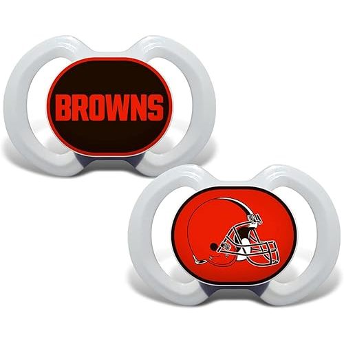 Baby Fanatic Pacifier 2-Pack - NFL Cleveland Browns - Officially Licensed League Gear