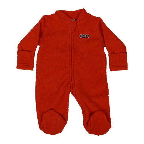 Orange Infant OSU Fleece Romper - OSU Beaver Store