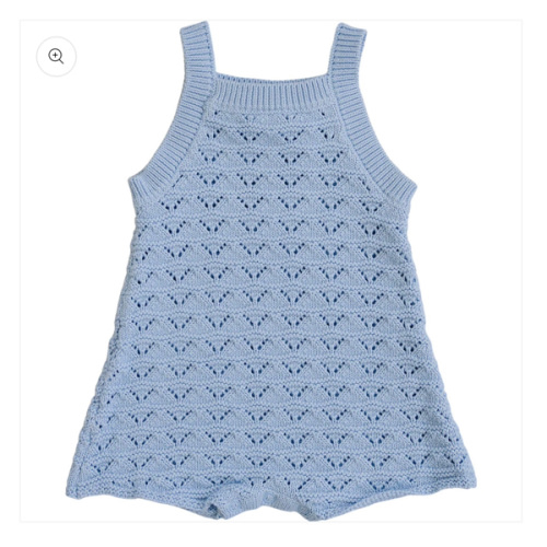 Blue Knit Tank Romper – Mebie Baby