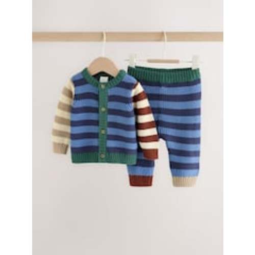 Buy Blue Stripe Knitted Cardigan and Legging Baby Set (0mths-2yrs) from Next USA