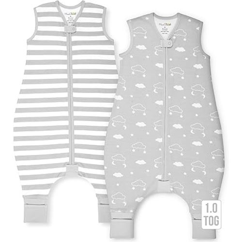 Mama Cheetah Toddler Sleep Sack with Feet, 1.0 TOG Organic Cotton Baby Wearable Blankets with Legs, Baby Sleeping Bag for Walkers, Early Walker 6-18 Month